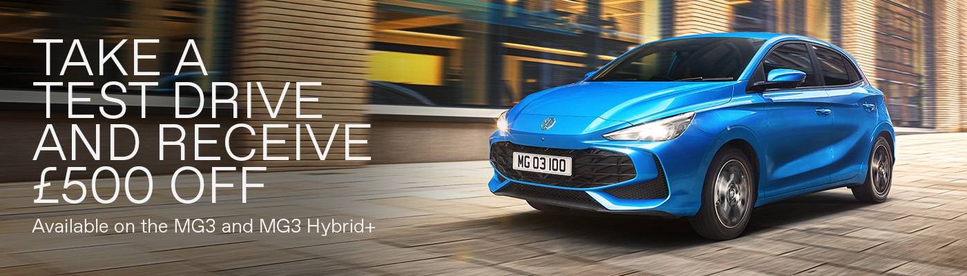 MG3 Test Drive Banner