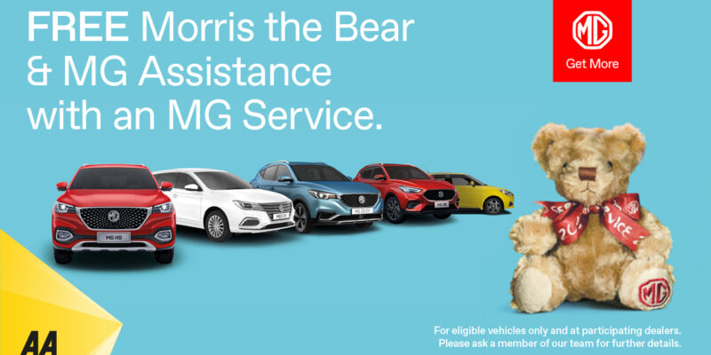 Free Morris the Bear and MG Assistance with an MG Service